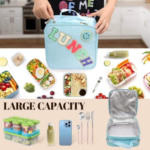 Insulated Lunch Bag With Adjustable Shoulder Strap (Blue)