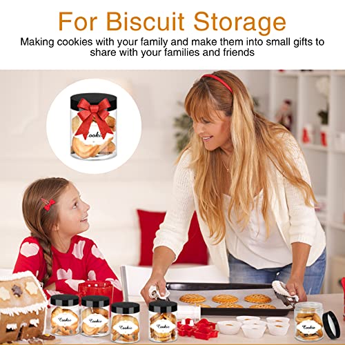8 OZ Plastic Jars with Lids (8OZ 48Pcs Black)