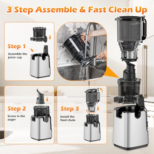 Juicer Machines with 5.8" Extra Large Feed Chute (sliver)