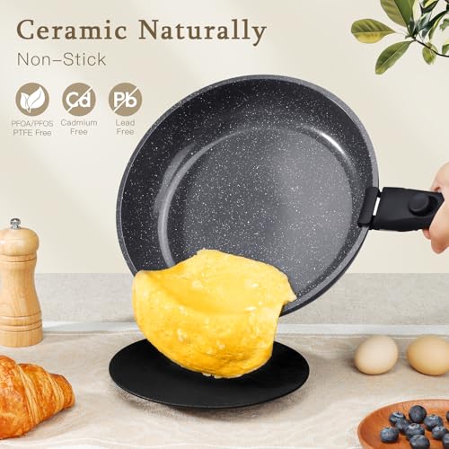 Ceramic Pots and Pans Set Non Stick (0802 / Dark Gray)