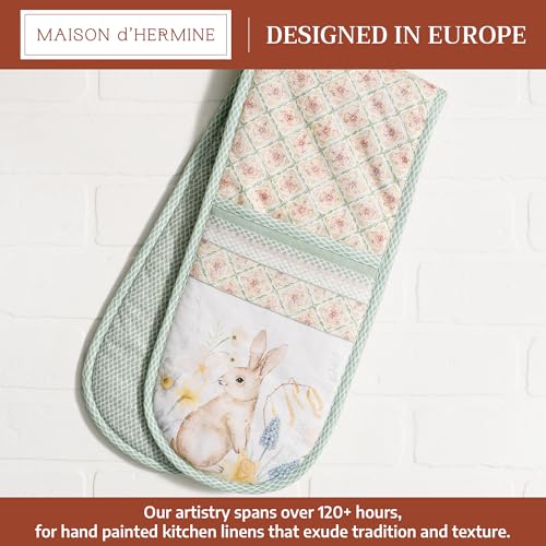 Double Oven Mitts 100% Cotton Double Oven Glove (076 - Easter Dew / 7" x 35" (Double Oven Mitt))
