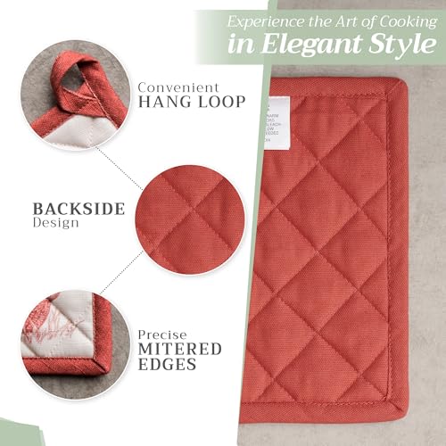 Pot Holders 100% Cotton Potholders (119 - Holy Jouy - Red / 8" x 8" (Pot Holder Pack of 1))