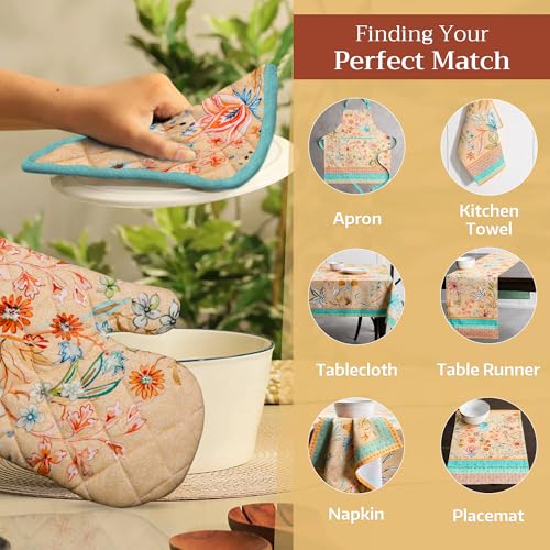 Pot Holders 100% Cotton Potholders (041 - Luxury Loft - Peach / 8" x 8" (Pot Holder Pack of 1))