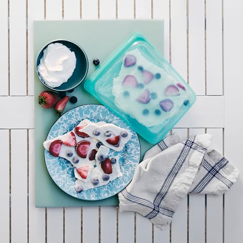 Premium Reusable Silicone Food Storage Bags (Aqua)