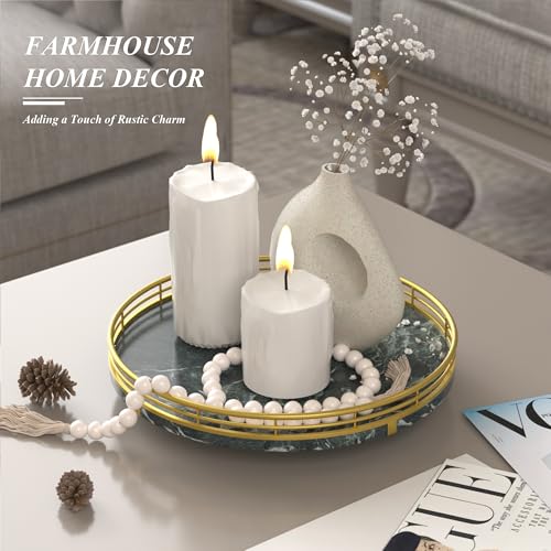 10 Inch Green Marble Lazy Susan with Gold Frame (Green & Gold / 10 inches)