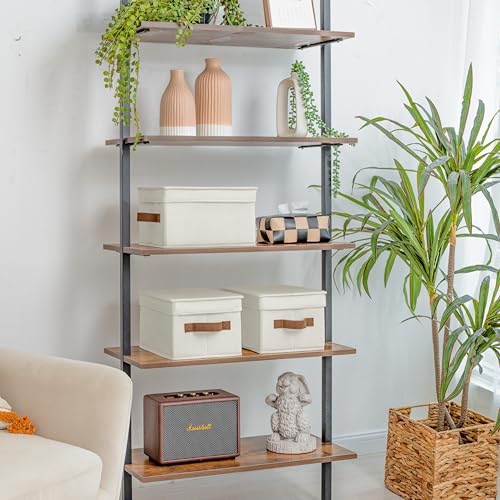 Fabric Storage Bins with Lids (Ivory / Medium)