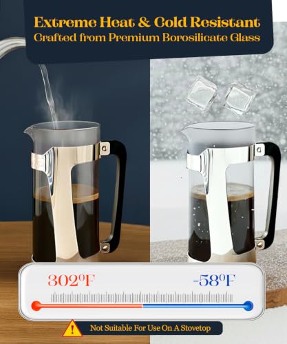 P5 French Press Coffee Maker (Polished Stainless Steel / 18 oz)