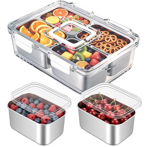 Snackle Box Container (4 Compartment (13.38"L x 9.25"W x 3.54"H))