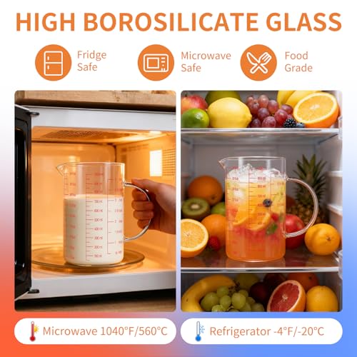 34OZ 1000ML Glass Measuring Cup (34Oz/4Cups/1L)