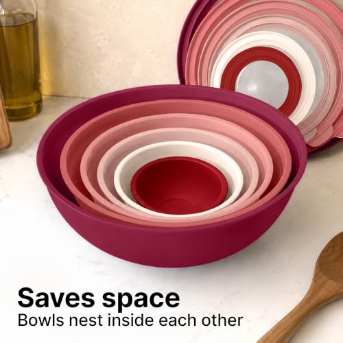 12 Piece Plastic Mixing Bowls with Lids Set (452.48 Count)