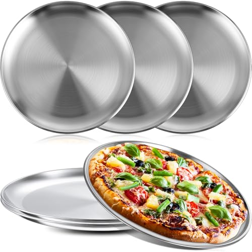 6 Pieces Silver Pizza Pans 8 Inch Bakeware (6 Count)