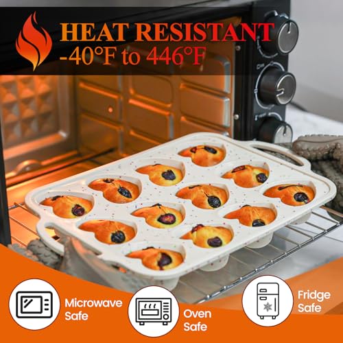 Heart Shaped Muffin Pan (Heart 12-Cup: 2pcs)