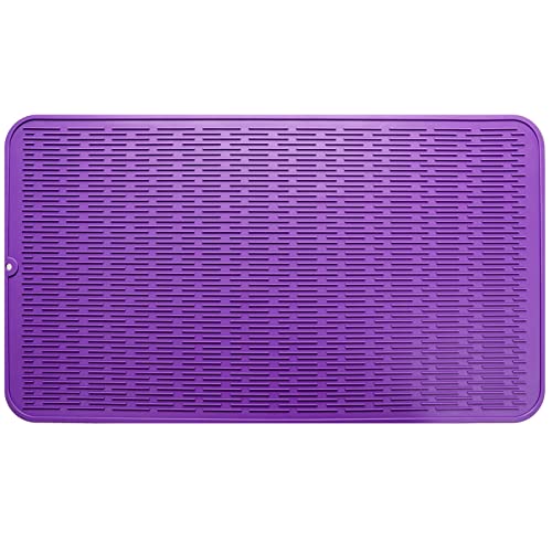 Silicone Dish Drying Mat for Multiple Usage (Purple / 32"L x 18"W)