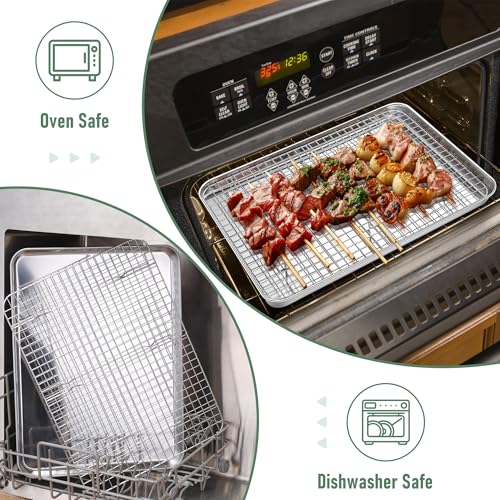 Half Baking Sheet with Wire Rack (18*13 Inch)