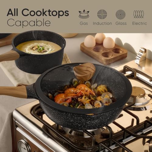 39pcs Nonstick Cookware Sets (Black / 39 Piece)