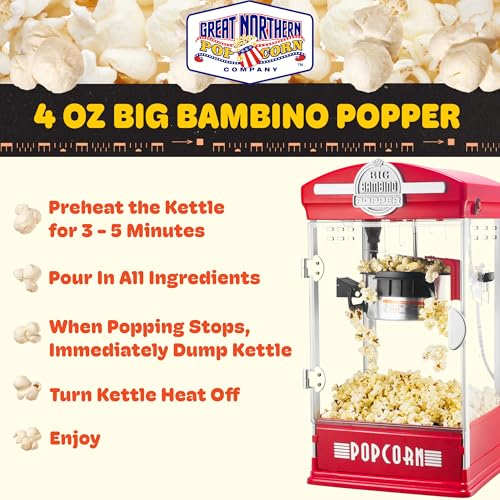 Popcorn Big Bambino 4oz Popcorn Machine (Red)