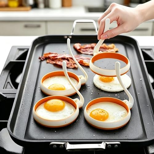 Silicone Egg Molds for Kids (4Pcs Round / White)