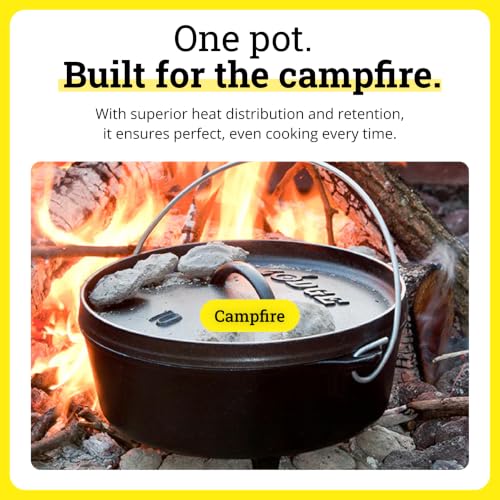 Pre Seasoned Cast Iron Deep Camp Dutch Oven with Lid (4-Qt / Oven)