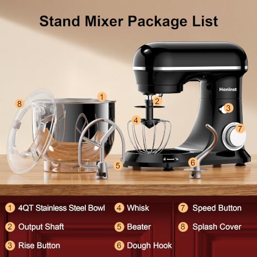 4QT Electric Stand Mixer (Black)