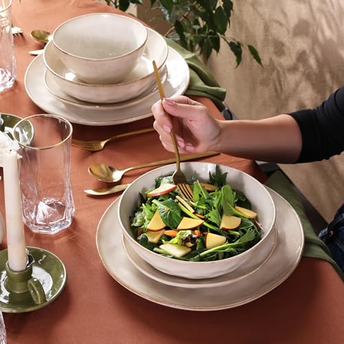 Aria Reactive Stoneware Plates & Bowls Sets (Aria 24-Piece Set)