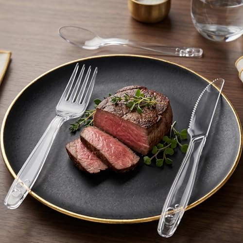 100 Count Clear Plastic Silverware Heavy Duty (Clear)
