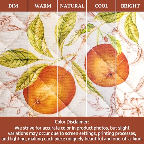 100% Cotton Oven Mitt & Pot Holder Set (128 - Vintage Harvest / 7.5" x 13" & 8" x 8" (Oven Mitt & Pot Holder))