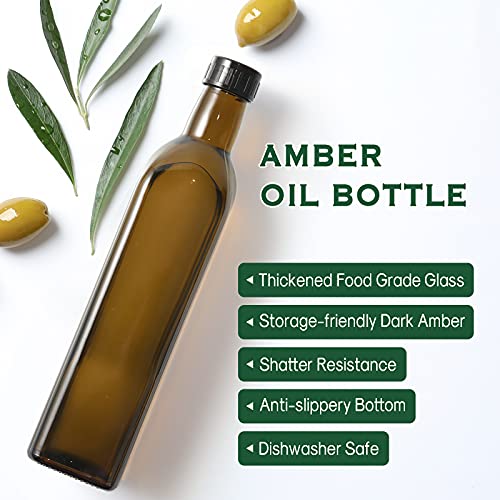 17oz Glass Olive Oil Dispenser (Dark Brown / 17 Ounces)