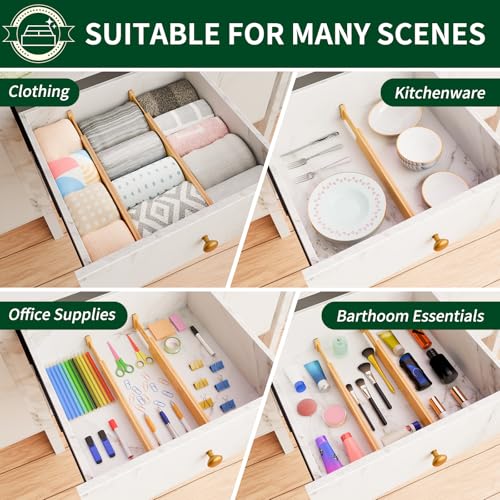 Bamboo Drawer Dividers 2.6" High (6 Count)
