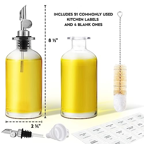 Olive Oil Dispenser Bottle (11.8 fl oz (2-Pack) / Silver)