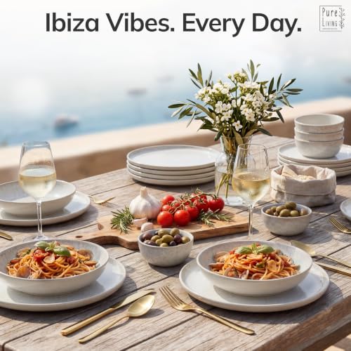 12 Piece Stoneware Dinnerware Set for 4 (Light / Beige / Set for 4 (12pcs))