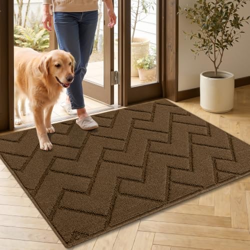 Front Door Mat Outside Entrance (Dark Brown / 35" x 24" (Rectangular))