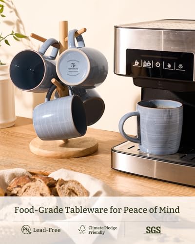 Coffee Mugs Set of 4 (Meteor-Blue Gray / 4 Count (Pack of 1))
