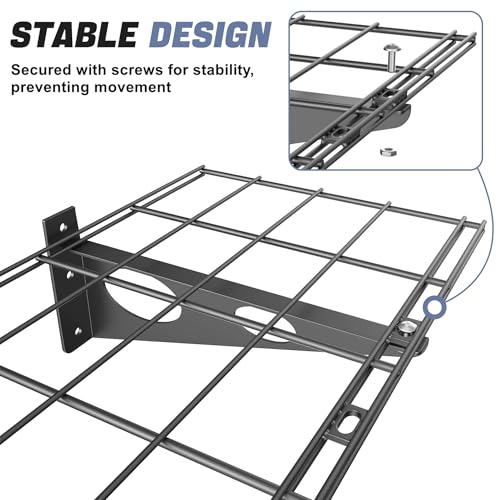 2 Pack Garage Wall Shelves (Black / 12*48inch)
