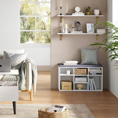 Long Wall Shelves (White and Gold / 39.4 Inch)