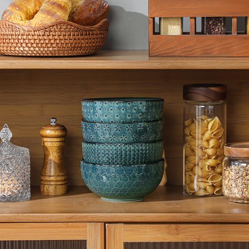 Cereal Bowls 30 Ounce Ceramic Green Soup Bowl for Kitchen (30 OZ / Green)