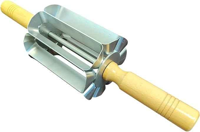 OCS Parts Stainless Steel Revolving Oblong Dough Cutter | 5-Inch Blade Professional Grade Heavy Duty Long John Dough Roller Cutter for Maple Bars and Cream Stick Donuts