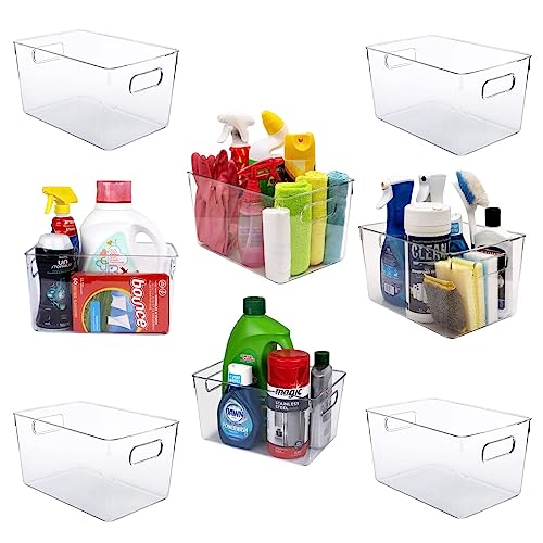 Clear Plastic Storage Bins (11 X 7.5 X 6)