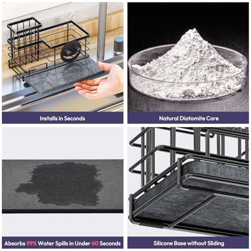 Kitchen Sink Caddy Organizer (Black-drying Stone)