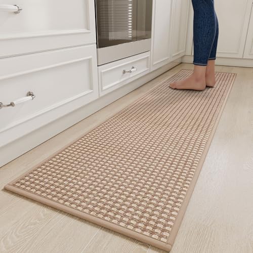 Long Kitchen Runner Rugs Kitchen Mat Non Slip Washable Brown 17"x71"