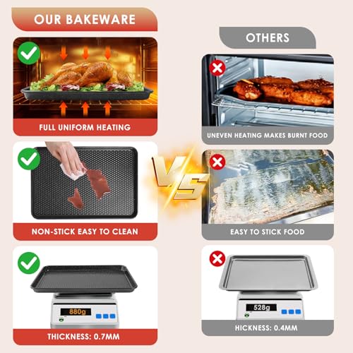Baking Sheet Pan Set of 3 (Textured Black)