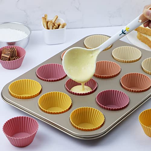 Silicone Baking Muffin Cups 12 Pack (Orange Series / Standard)