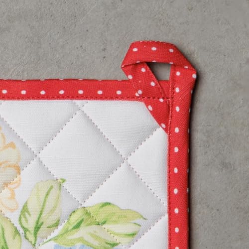 Pot Holders 100% Cotton Potholders (006 - Vintage Floral / 8" x 8" (Pot Holder Pack of 2))