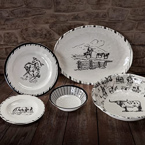 Ranch Life 14 Piece Melamine Plastic Dinnerware Set with Plates (14 Piece / Ranch Life)
