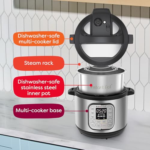 Duo 7-in-1 Mini Electric Pressure Cooker, Slow Rice Cooker, Steamer, Sauté, Yogurt Maker, Warmer & Sterilizer, Includes Free App with over 1900 Recipes, Stainless Steel, 3 Quart (3 Quarts)