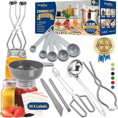 Canning Supplies Starter Kit (9-Pcs Set / Gray)