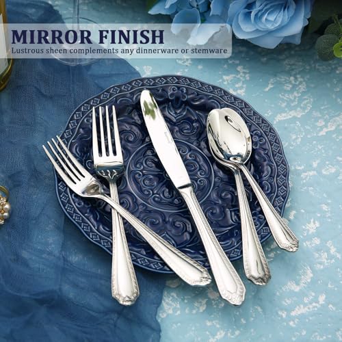 18 10 Silverware Set for 4 (Silver / Fiori 20 pieces for 4)