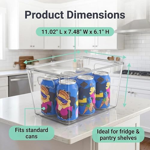 8 Pack Clear Storage Bins with Lids