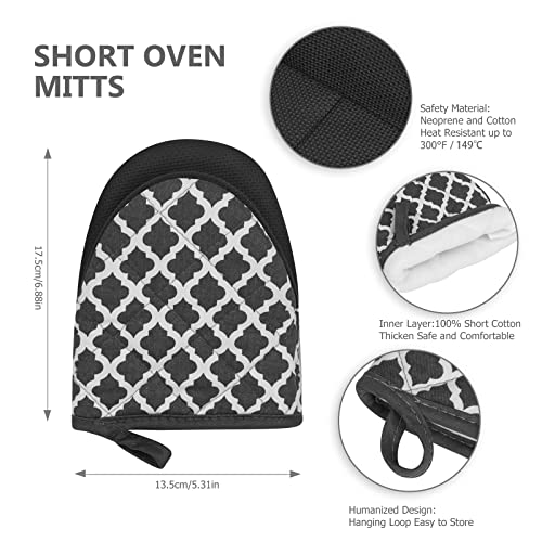 1 Pair Short Oven Mitts (Dark Gray)