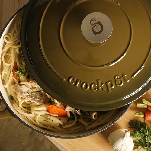 Artisan 7 Quart Enameled Cast Iron Dutch Oven Pot with Lid (Gradient Sage Green / 7-Quart)