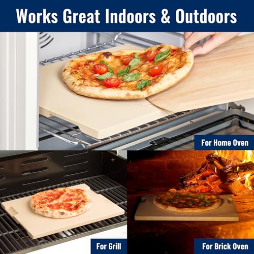 Pizza Stone 12"x12" Square Pizza Stone for Oven Grill BBQ